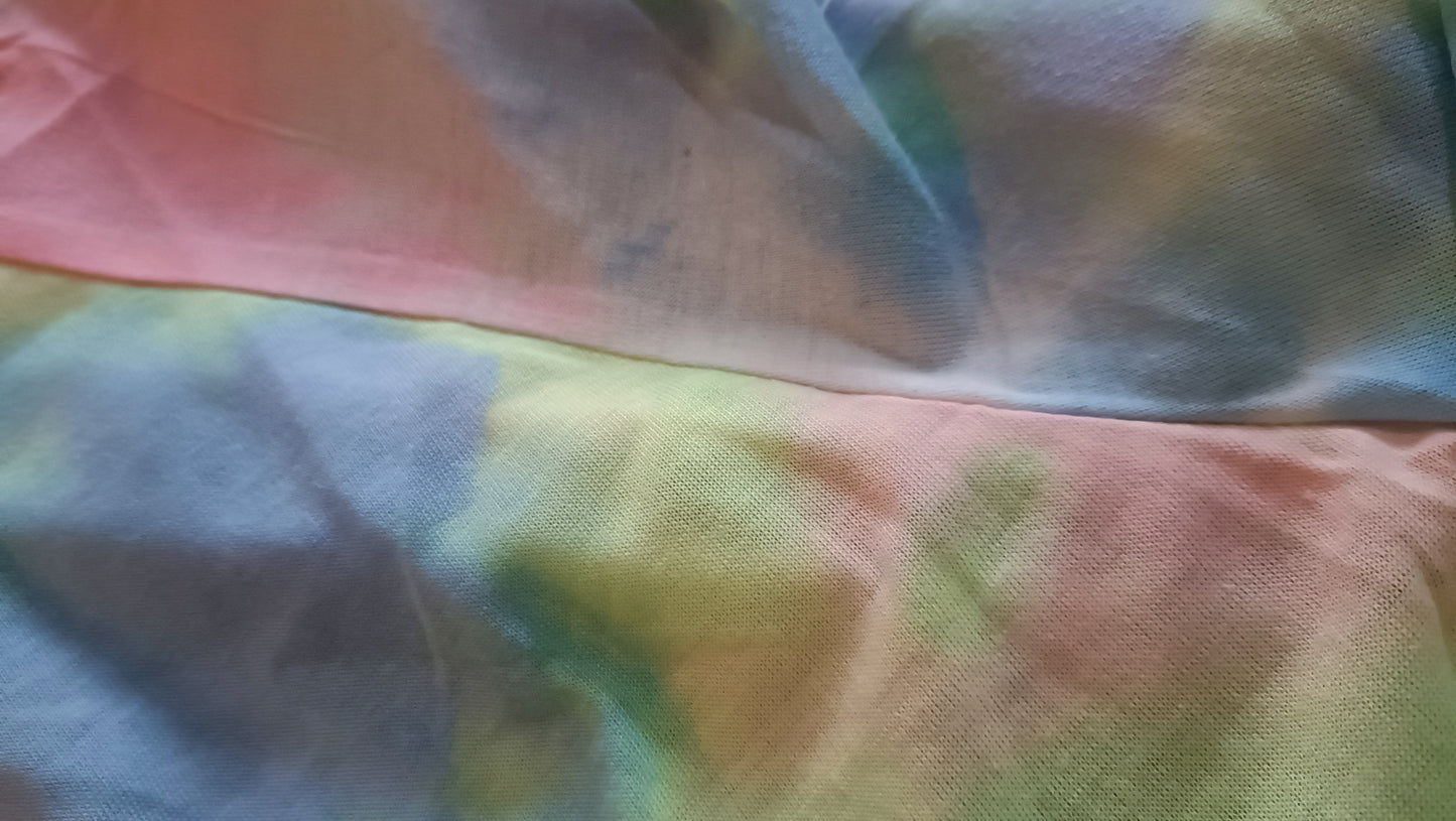 Pastel Tie Dye T-Shirt with Front Knot Detail