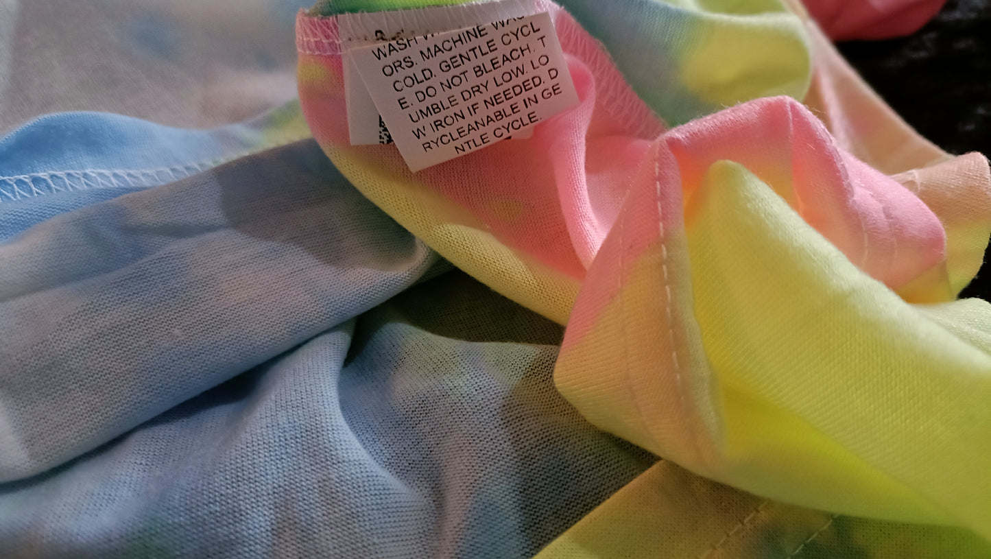 Pastel Tie Dye T-Shirt with Front Knot Detail
