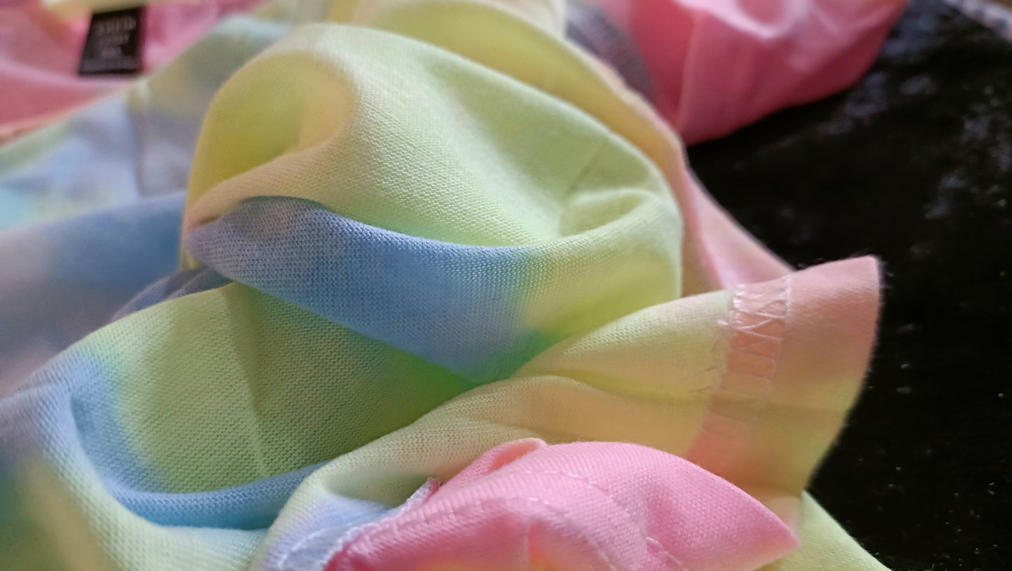 Pastel Tie Dye T-Shirt with Front Knot Detail
