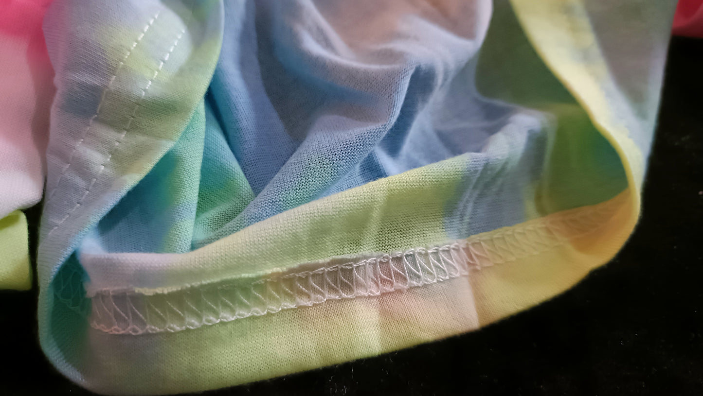 Pastel Tie Dye T-Shirt with Front Knot Detail