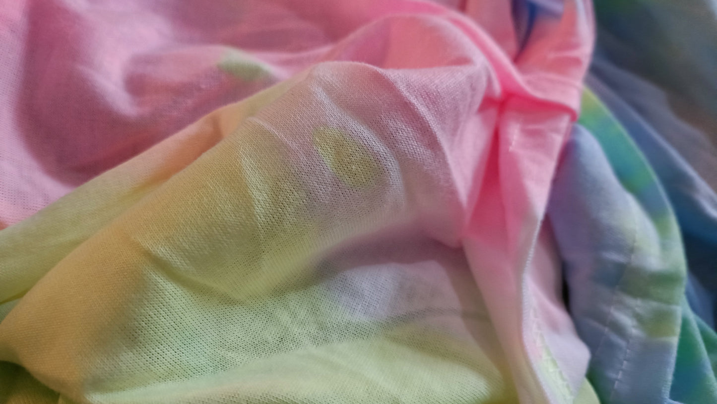 Pastel Tie Dye T-Shirt with Front Knot Detail