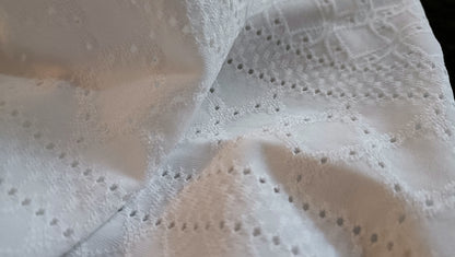 Off White Eyelet Embroidery Vest Top with Lace Trim