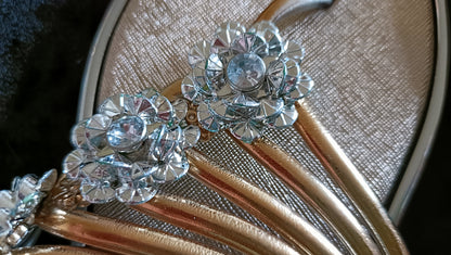 Summer Flip Flop Sandals with Rhinestone Flower Detail