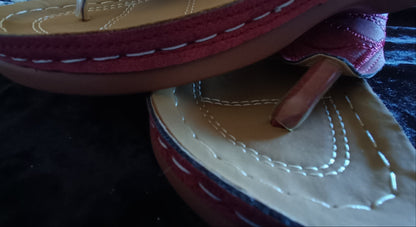 Dark Red/Wine Toe Post Sandals