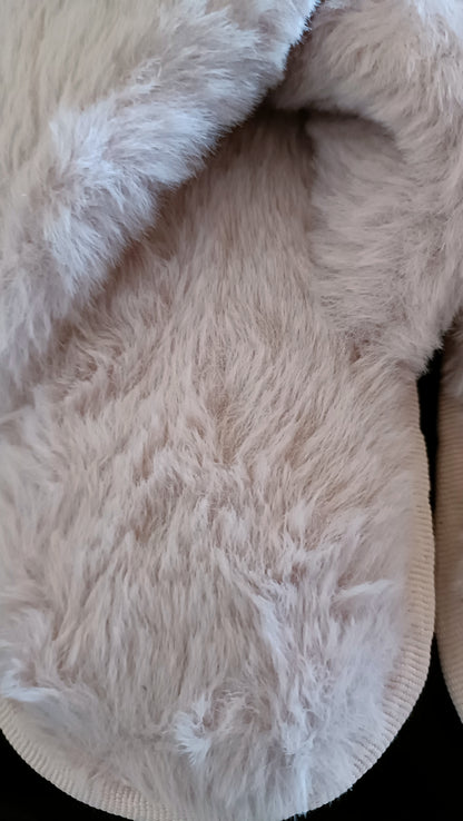 Pink Fluffy Faux Fur Slippers