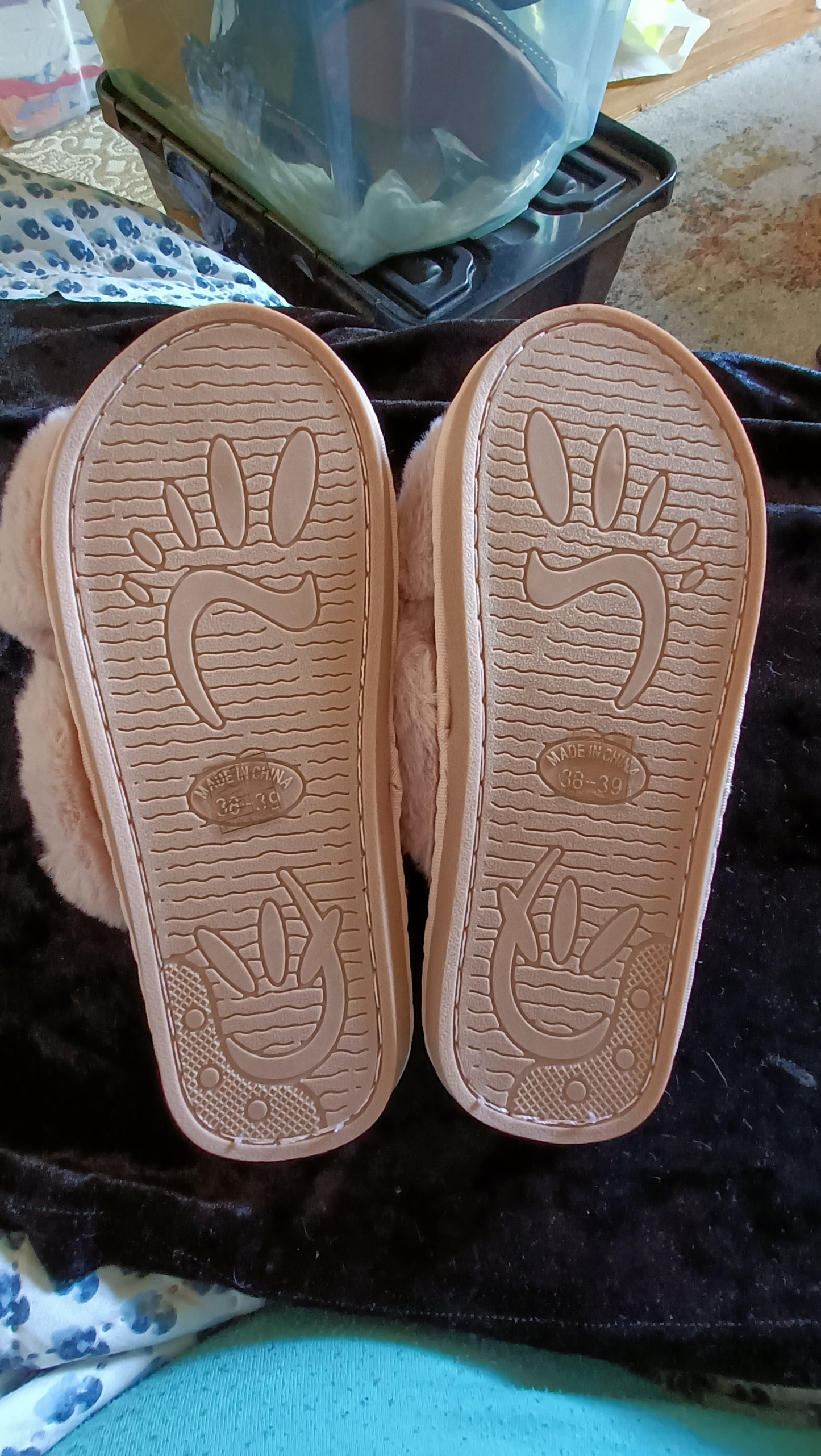 Pink Fluffy Faux Fur Slippers