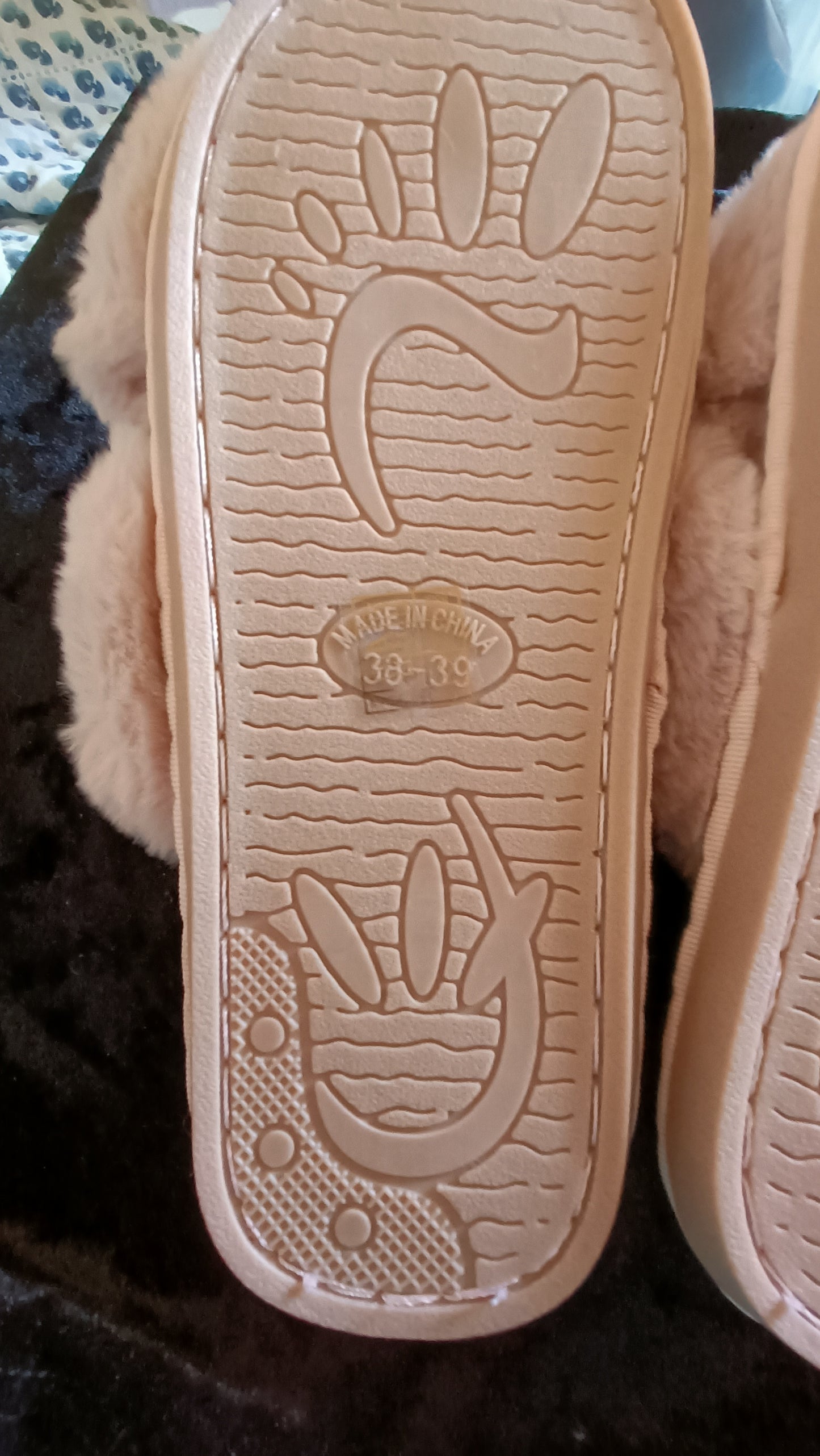 Pink Fluffy Faux Fur Slippers