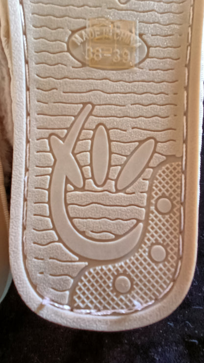 Pink Fluffy Faux Fur Slippers