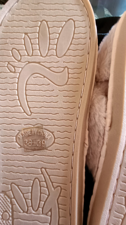 Pink Fluffy Faux Fur Slippers