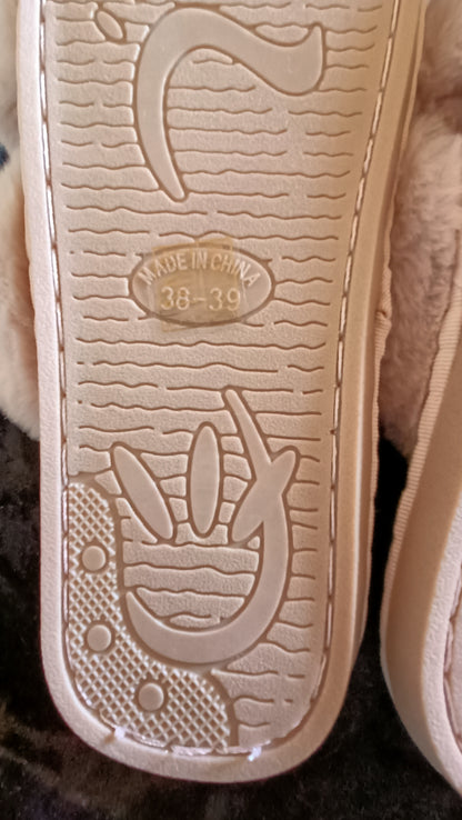 Pink Fluffy Faux Fur Slippers