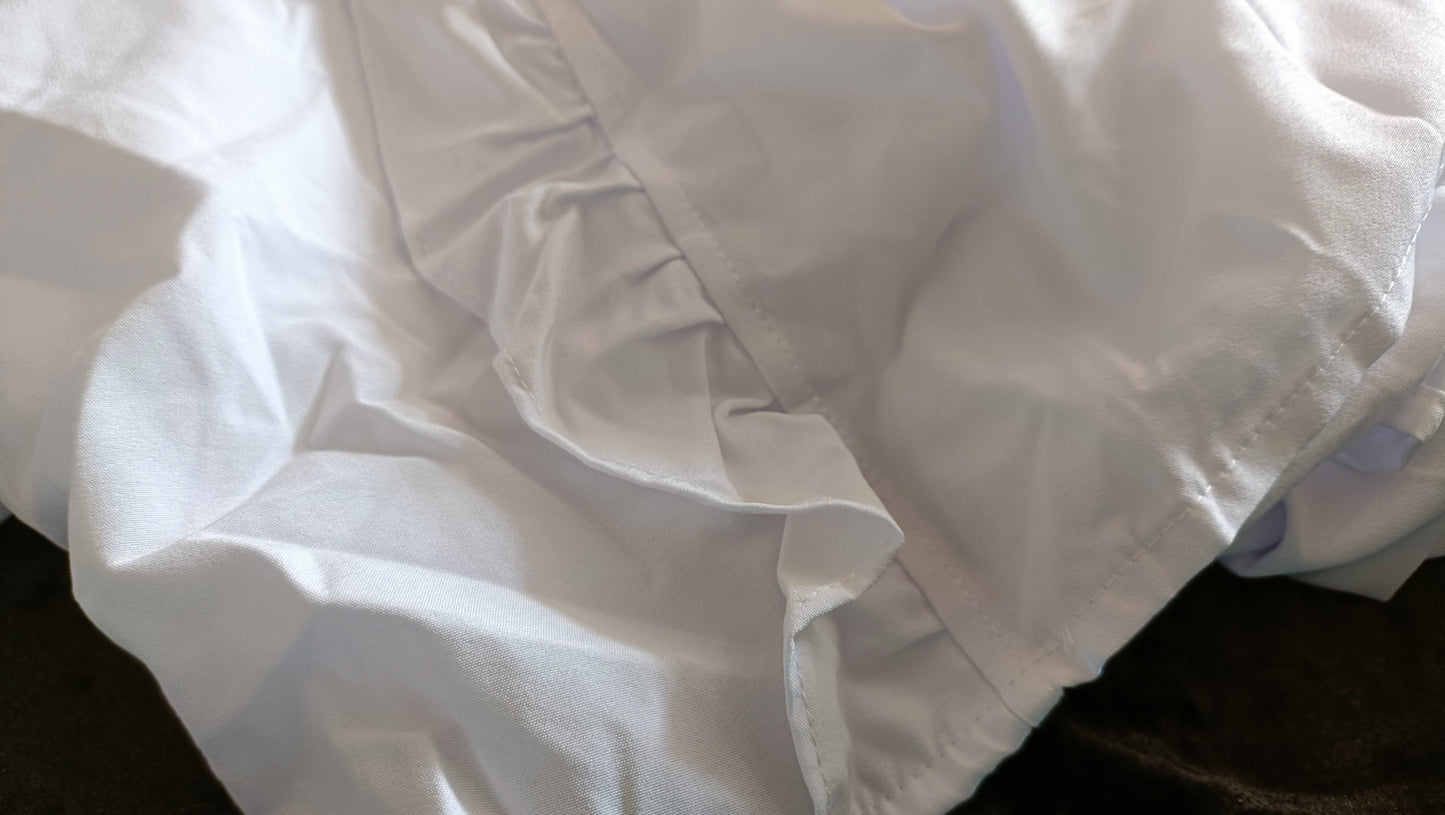 White Shirt/Blouse with Frill Collar