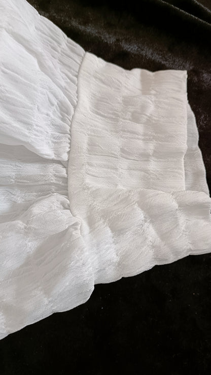 White Button Through Textured Shirt