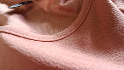 Dark Peach Short Sleeve Top with Scalloped Hem and Cut Out Detail