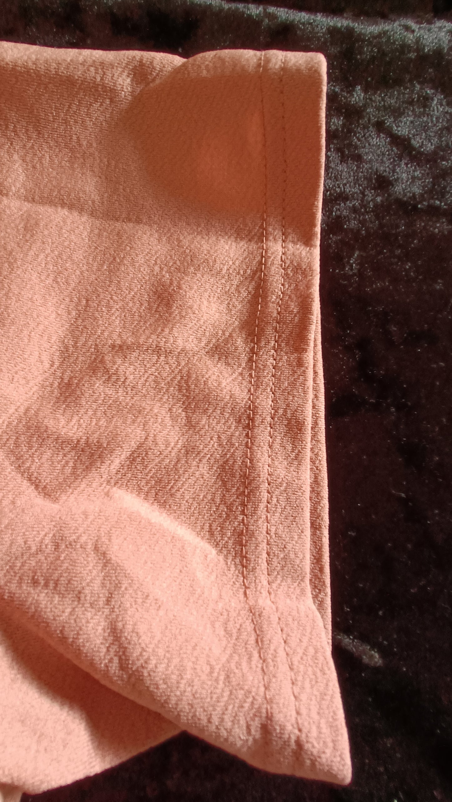 Dark Peach Short Sleeve Top with Scalloped Hem and Cut Out Detail