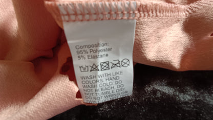 Dark Peach Short Sleeve Top with Scalloped Hem and Cut Out Detail