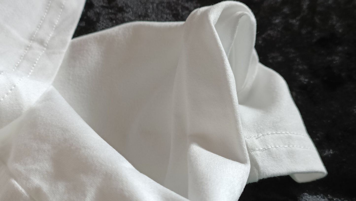 White T-Shirt with Colourful Poppy Design