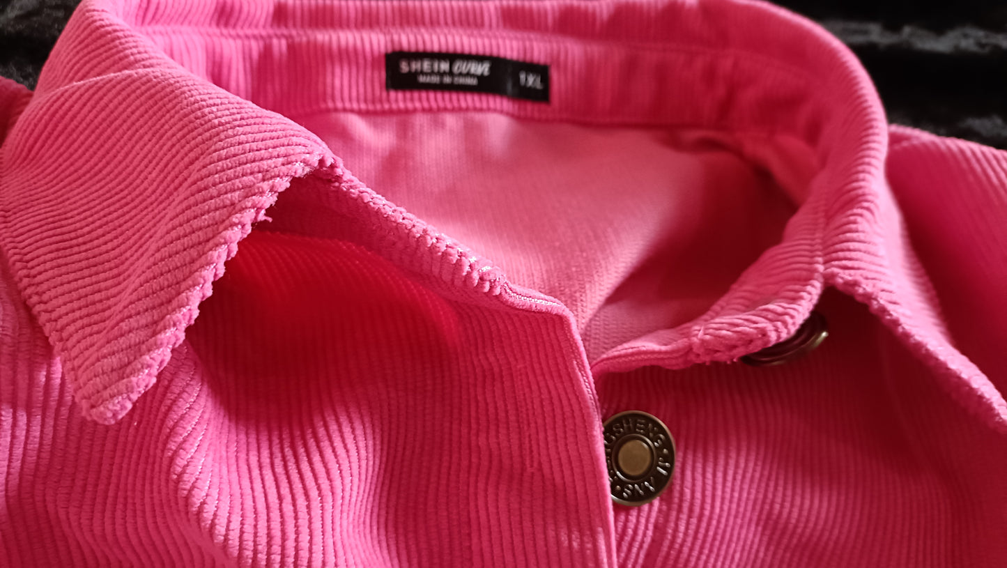Hot Pink Corduroy Shacket