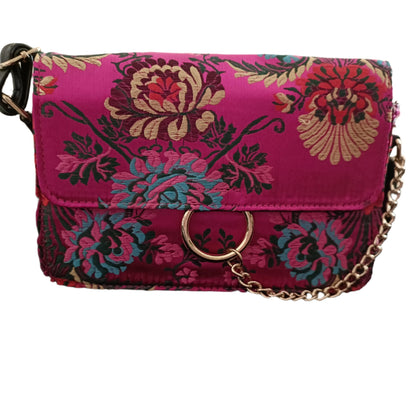 Hot Pink Oriental Style Embroidery Bag