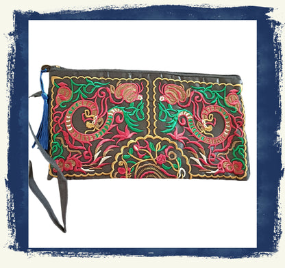 Embroidered Make Up bag, Pouch, Pencil Case.