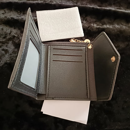 Black Envelope Style  Purse with Tassel and Gold Heart Charm