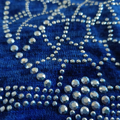 Blue Top  with Sparkly Owl Motif and Zip Detail
