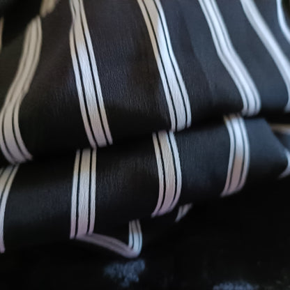 Black and White Striped Cold Shoulder Blouse