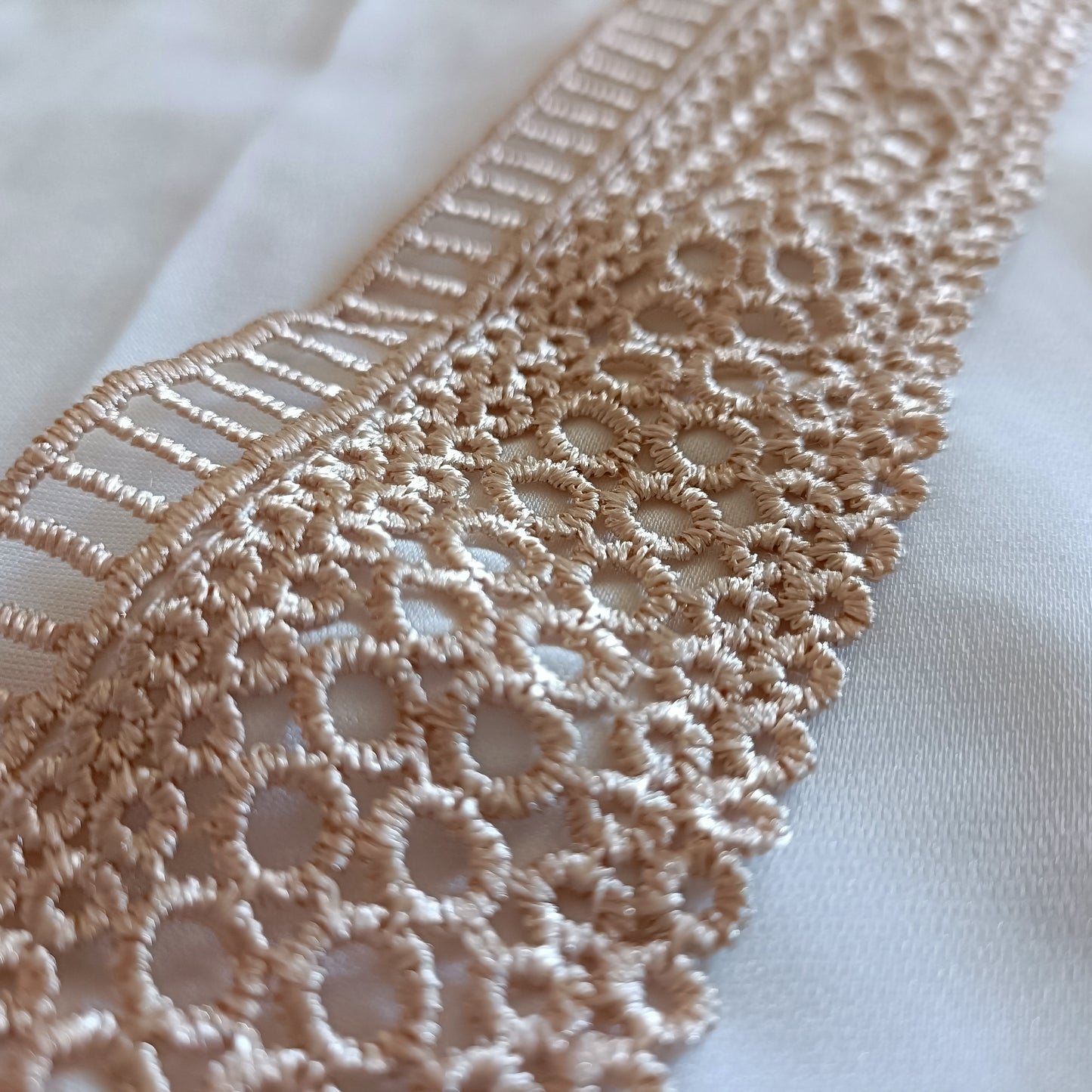 White Sleeveless Top with Gold Lace Trim