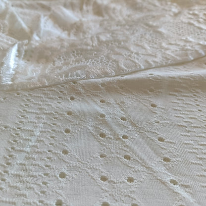 Eyelet Embroidery Top with Lace Panel