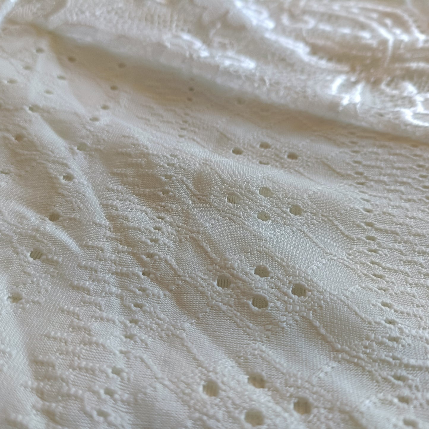 Eyelet Embroidery Top with Lace Panel