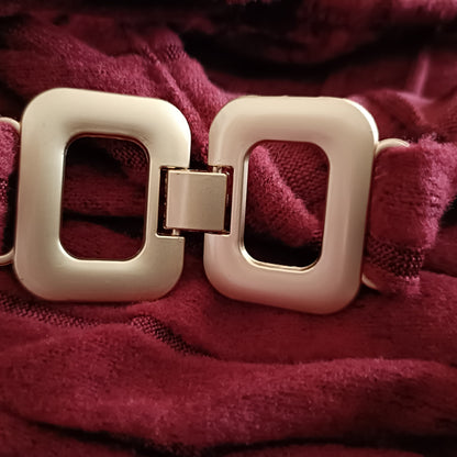 Wine Asymmetrical Top with Strap and Gold Buckle Detail