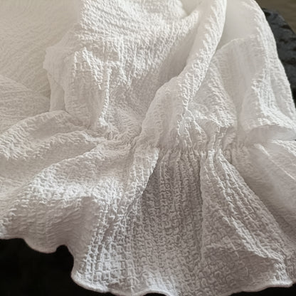 White Gypsy Style Top with Tie Neck