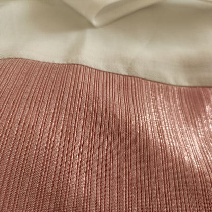Pink and White Short Sleeve Dress with Shimmer Panel