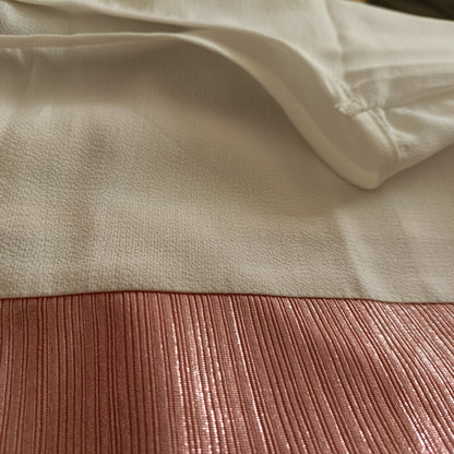 Pink and White Short Sleeve Dress with Shimmer Panel