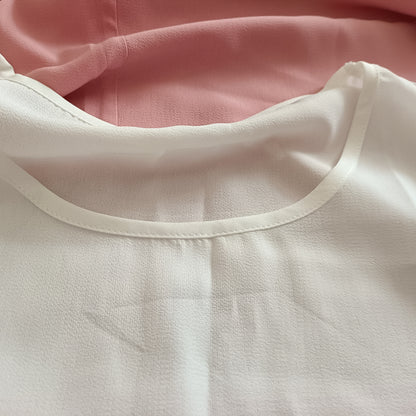Pink and White Short Sleeve Dress with Shimmer Panel