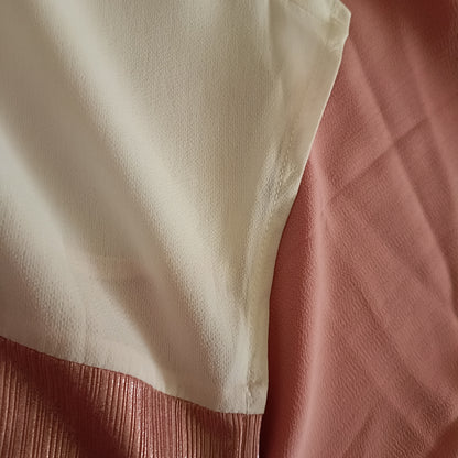 Pink and White Short Sleeve Dress with Shimmer Panel