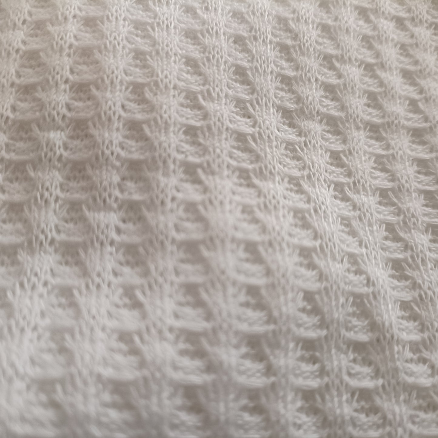 Cream Long Sleeve Waffle Texture T-Shirt with Lace Trim V Neck