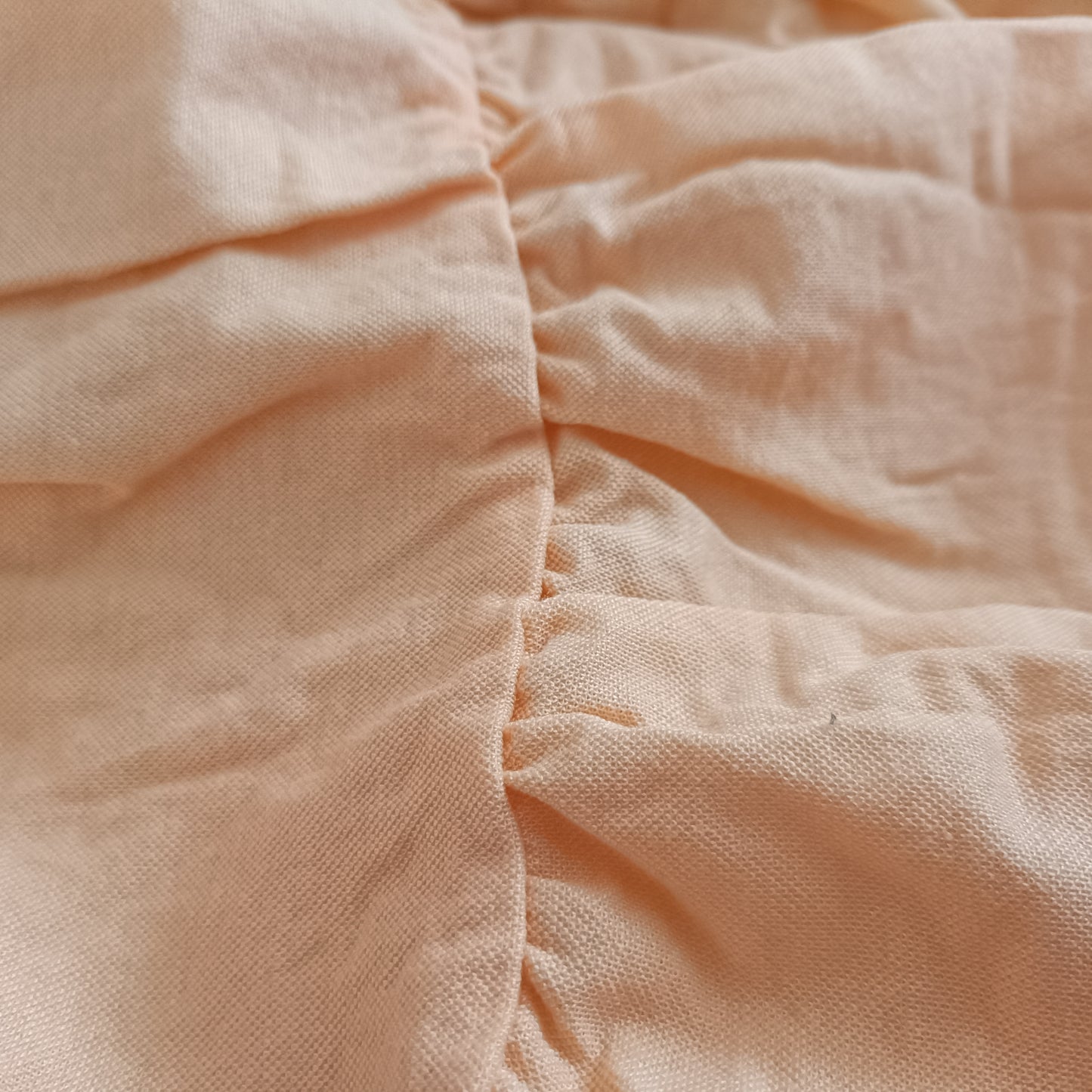 Peach Tiered Dress with Short Ruffle Sleeves