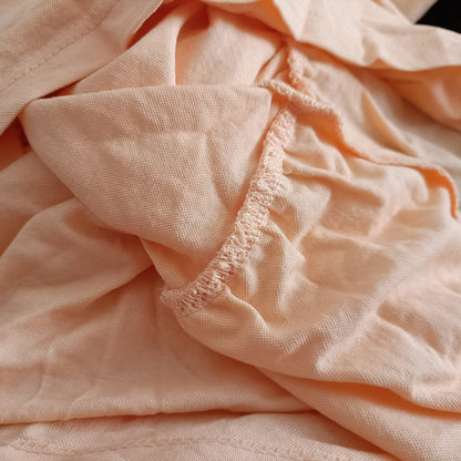 Peach Tiered Dress with Short Ruffle Sleeves