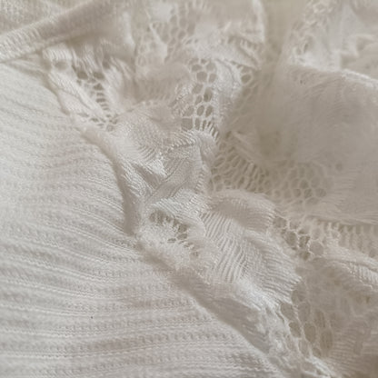 Long White Dress with Lace Sleeves