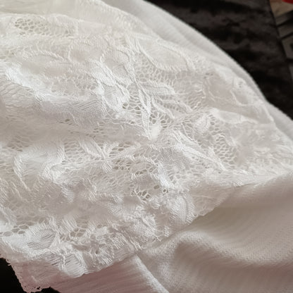 Long White Dress with Lace Sleeves