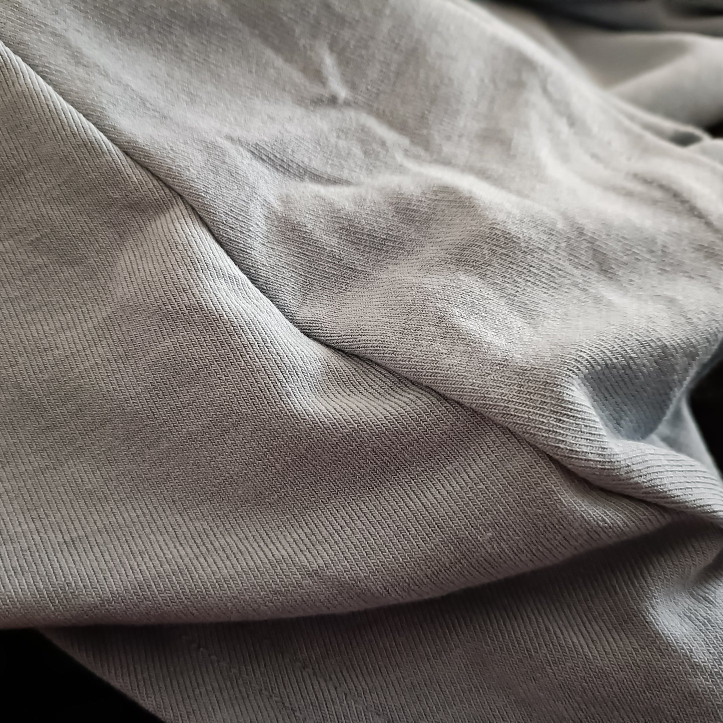 Grey Cold Shoulder Dress with Lace Trim Sleeves and Handkerchief Hem