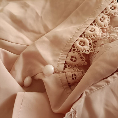 Pink Button Front and Lace Trimmed Camisole
