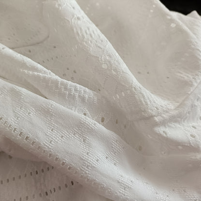 Off White Eyelet Embroidery Long Sleeve Open Front Jacket/Cardigan