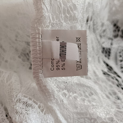 Lace Open Front Jacket with Fold Over Collar
