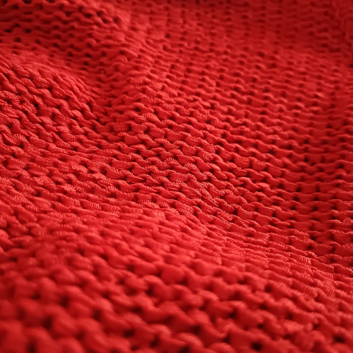 Red Loose Knit V Neck Jumper