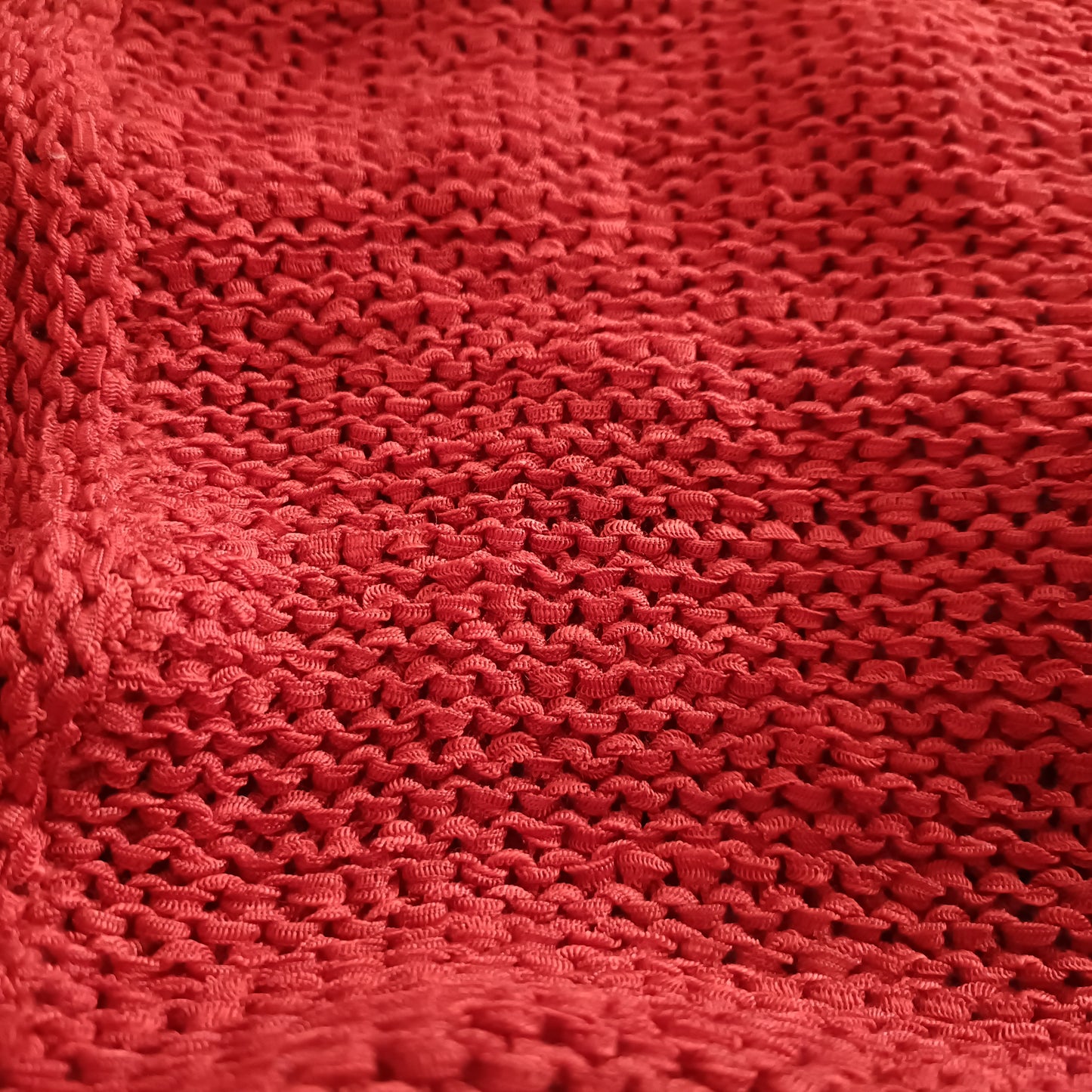 Red Loose Knit V Neck Jumper