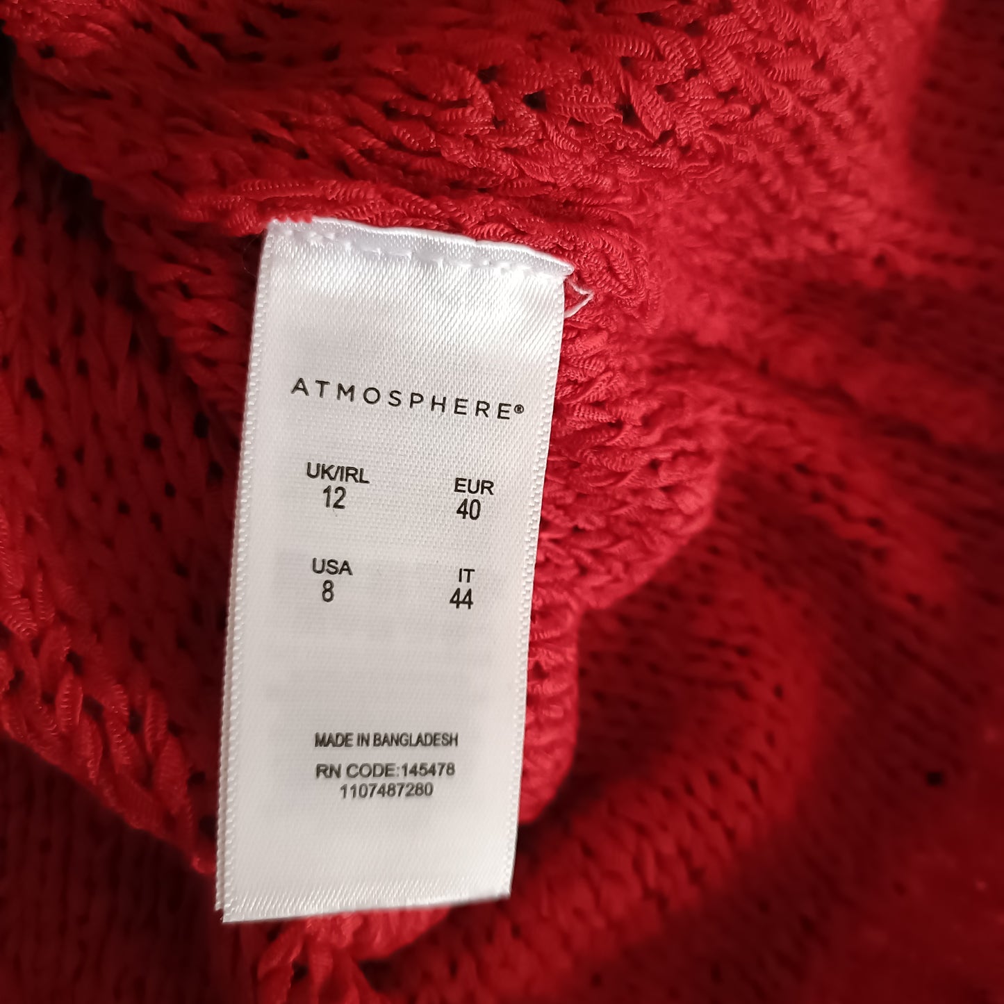 Red Loose Knit V Neck Jumper