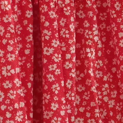 Red Dress with Daisy Print