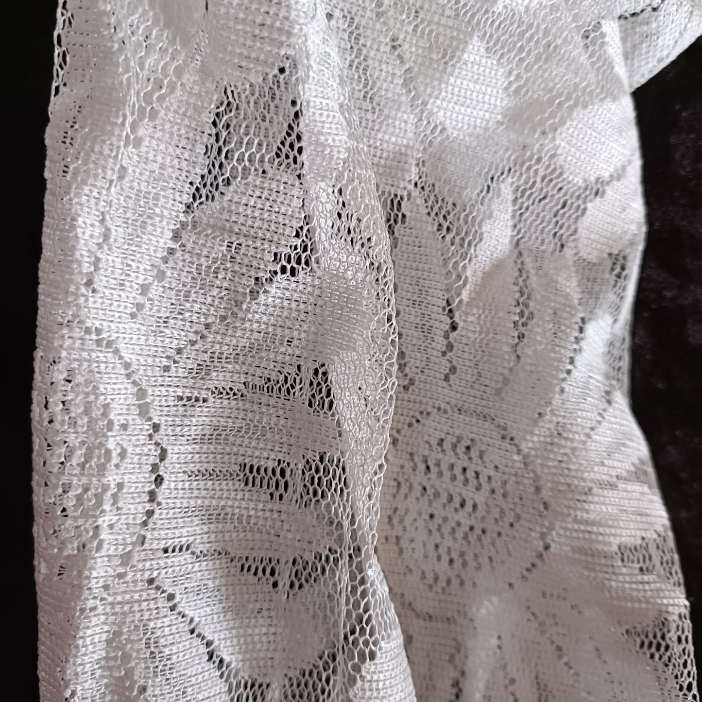 White Top with Lace Sleeves and  Button Detail on Cuffs