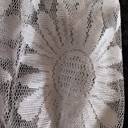 White Top with Lace Sleeves and  Button Detail on Cuffs